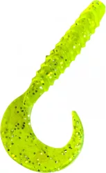 Finchy twister single tail worm glitter green