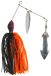 Spinner bait körforgóval narancs-fekete, ezüst 21g