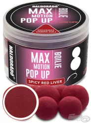 Haldorádó MAX MOTION Boilie Pop Up 16, 20 mm - Fűszeres Vörös Máj
